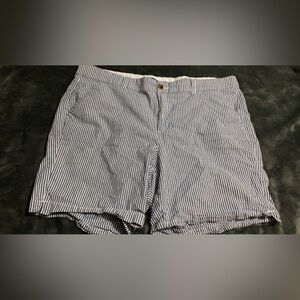 Blue and white stripped shorts, Size 16